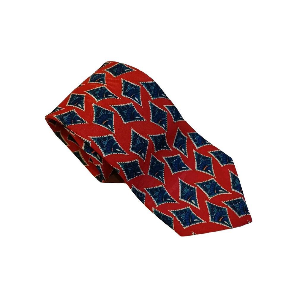 DOLCE & GABBANA Tie Red AOP Pattern Classic Mens Necktie Accessory 60"x4"